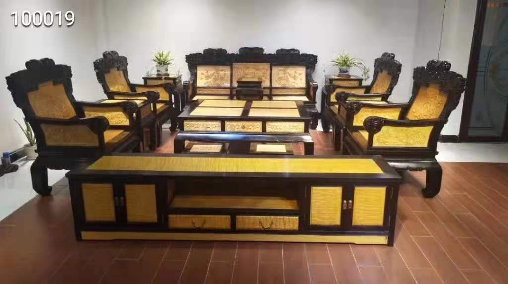 黑檀配金絲楠木沙發、紅木沙發